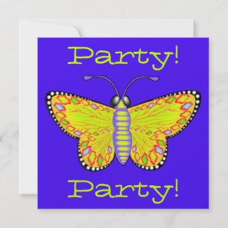 Luminous Butterfly Party Invitation invitation