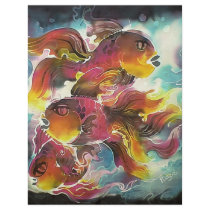 Luminous Colorful Goldfish Silk Art Custom Flyer