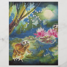 Luminous Frogs Silk Art Painting Personalized Flyer