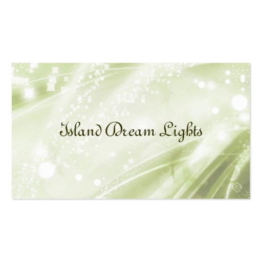 luminous green business cards (front side)