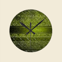luminous green strped pattern wall clock wall clocks