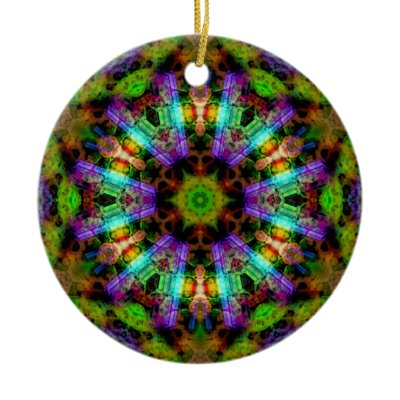 Luminous Psychedelic Mandala Ornament ornament