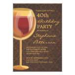 Luminous Wine Themed Milestone Birthday Invitation