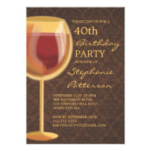Luminous Wine Themed Milestone Birthday Invitation