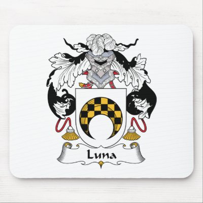 Luna Family Crest Mouse Mats by coatsofarms