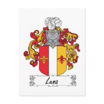 Luna Family Crest postcards by coatsofarms Luna Family Crest postcards
