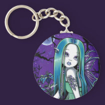 "Luna" Gothic Moon Lilly Fairy Art Keychain keychains