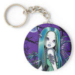 "Luna" Gothic Moon Lilly Fairy Art Keychain