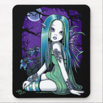 "Luna" Gothic Moon Lilly Fairy Art Mousepad mousepads