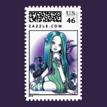 "Luna" Gothic Moon Lilly Fairy Art Postage postage