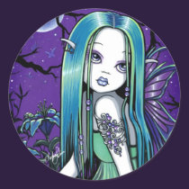 "Luna" Gothic Moon Lilly Fairy Art Stickers