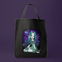 "Luna" Gothic Moon Lilly Fairy Art Tote Bag