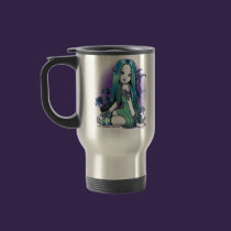 "Luna" Gothic Moon Lilly Fairy Art Travel Mug
