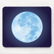 Luna Llena azul Mousepad
