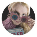 Luna Lovegood Peeks Over Glasses sticker