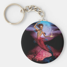 Luna mágica de la sirena llavero personalizado
