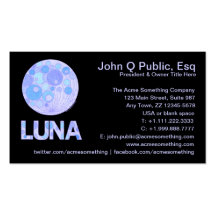 Luna Moon Art Contact Or Business Card