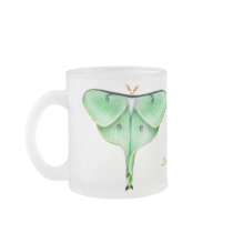 Luna Moth Frosted Glass Mug