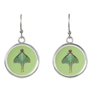 Luna Moth Green Animal Drop Earrings
