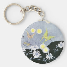 Luna Moth Lit by Glowing Fireflies Key Chains