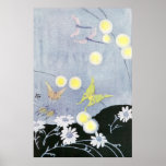 Luna Moth Lit by Glowing Fireflies Print