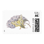 Luna Moth on Hydrangea Flowers Postage Stamp