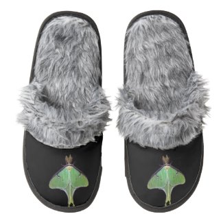 Luna Moth Pair of Fuzzy Slippers