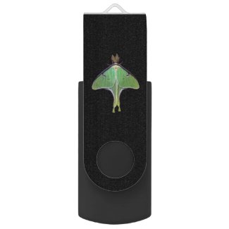 Luna Moth Swivel USB 2.0 Flash Drive