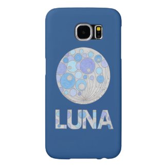 Luna The Full Moon Blue And Purple Space Geek Samsung Galaxy S6 Cases