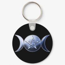 Lunar Goddess Keychain by pentagramstar Lunar Goddess Keychain