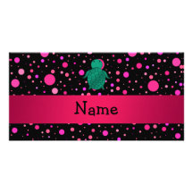 Lunares conocidos personalizados del rosa del negr tarjetas fotograficas personalizadas