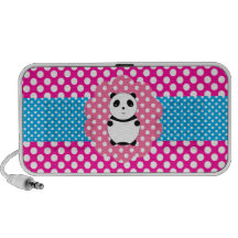 Lunares de lujo de la panda del bebé laptop altavoces