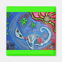 Luna's Dream Cat Fantasy Art Refrigerator Magnets