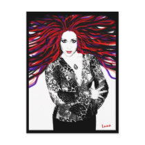 Luna's Wild Hair (sans "highlights") Postcard by LunaJade Luna's Wild Hair (sans "highlights") Postcard