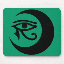 LunaSees Logo Mousepad (black on jade background) mousepads