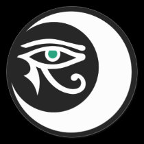 LunaSees Logo Sticker (white / jade eye) stickers