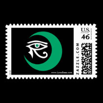 LunaSees Postage (jade & white / jade iris) stamps
