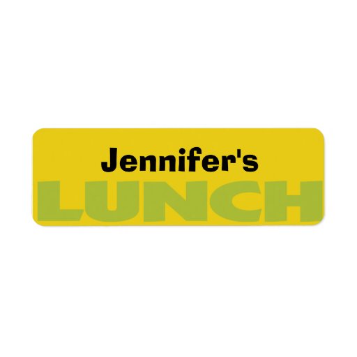Lunch Bag ID personalized sticker Label Zazzle