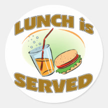 Lunch Is Served Round Sticker