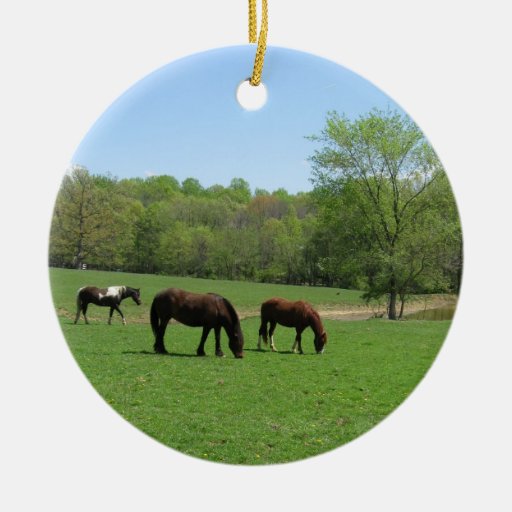 Lunch with Friends three horses Christmas Ornaments