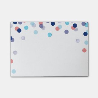 LUNCHBOX LOVE NOTE modern bold confetti blue coral Post-it® Notes