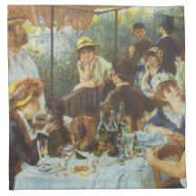 Luncheon of the Boating Party by Pierre Renoir Printed Napkins