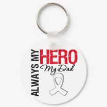 Lung & Bone Cancer - Always My Hero My Dad keychains by cancerapparel Lung & Bone Cancer - Always My Hero My Dad keychains
