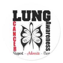 Lung Cancer Awareness Butterfly stickers by giftsforawareness Lung Cancer Awareness Butterfly stickers
