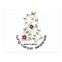 Lung Cancer Awareness FLOWER RIBBON 1 Post Card