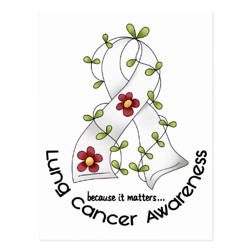 Lung Cancer Awareness FLOWER RIBBON 1 Post Card