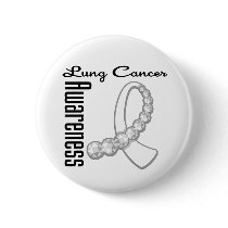 Lung  Cancer Awareness Gemstone Ribbon Pinback Buttons