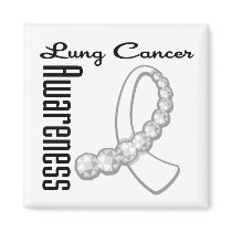 Lung Cancer Awareness Gemstone Ribbon magnets by cancerapparel Lung Cancer Awareness Gemstone Ribbon magnets