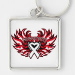 Lung Cancer Awareness Heart Wings.png Key Chain