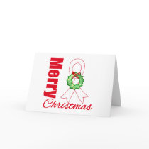 Lung Cancer Awareness Merry Christmas Ribbon cards by cancerapparel Lung Cancer Awareness Merry Christmas Ribbon cards